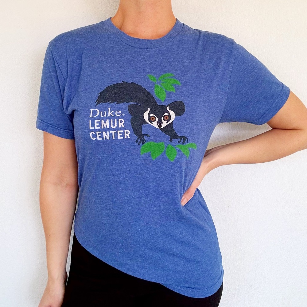 Duke Lemur Center blue graphic print conservation tee size XS